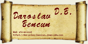 Daroslav Bencun vizit kartica